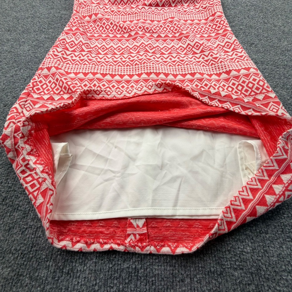 AQUA Womens M Red White Geometric Knit Shift Mini Dress Sleeveless NWT - Picture 6 of 7